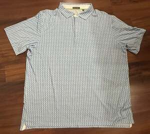 tasc Performance Men's MOSO Blue Geometric Print Short Sleeve Polo Shirt